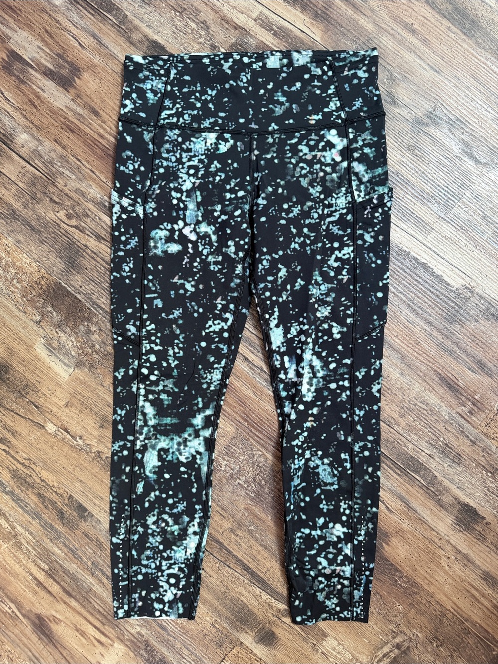 Women’s Lululemon Fast & Free 7/8 Tight II 25” Pixel Haze Multi Black Size 10